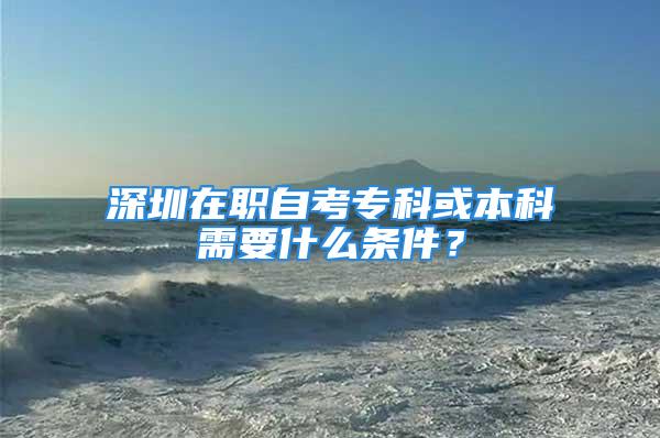 深圳在職自考?？苹虮究菩枰裁礂l件？