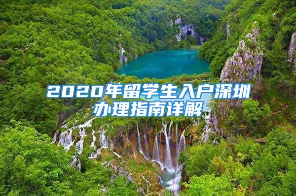 2020年留學(xué)生入戶深圳辦理指南詳解