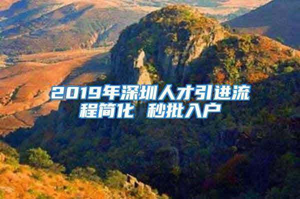 2019年深圳人才引進(jìn)流程簡(jiǎn)化 秒批入戶(hù)