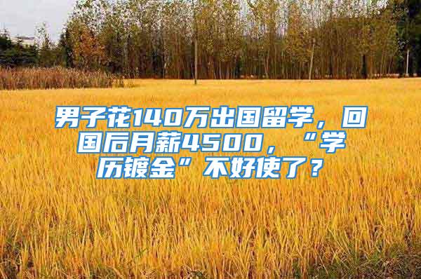 男子花140萬出國留學，回國后月薪4500，“學歷鍍金”不好使了？