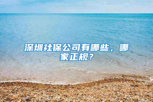 深圳社保公司有哪些，哪家正規(guī)？