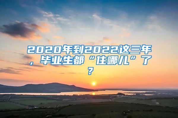 2020年到2022這三年，畢業(yè)生都“住哪兒”了？