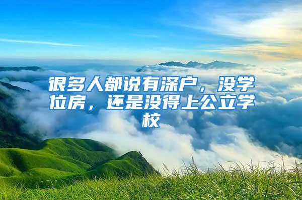 很多人都說有深戶，沒學位房，還是沒得上公立學校