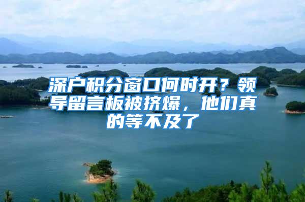 深戶積分窗口何時開？領導留言板被擠爆，他們真的等不及了