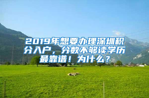 2019年想要辦理深圳積分入戶，分數(shù)不夠讀學歷最靠譜！為什么？