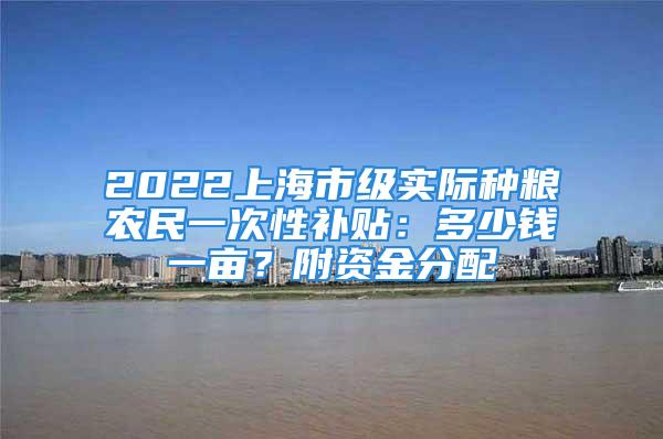 2022上海市級實際種糧農(nóng)民一次性補貼：多少錢一畝？附資金分配