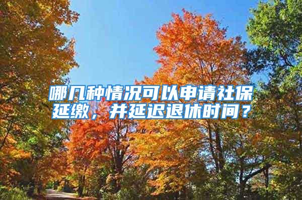 哪幾種情況可以申請社保延繳，并延遲退休時間？