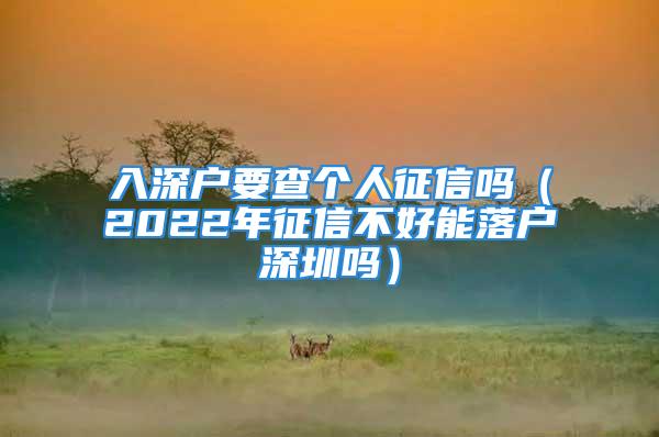 入深戶要查個人征信嗎（2022年征信不好能落戶深圳嗎）