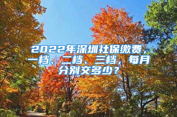 2022年深圳社保繳費(fèi)，一檔、二檔、三檔，每月分別交多少？