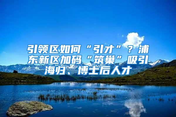 引領(lǐng)區(qū)如何“引才”？浦東新區(qū)加碼“筑巢”吸引海歸、博士后人才