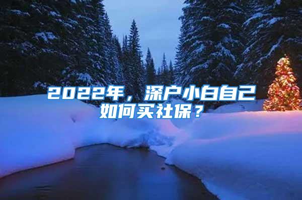 2022年，深戶小白自己如何買社保？