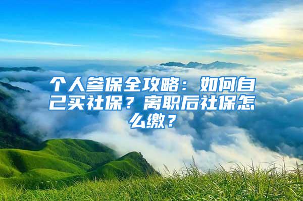 個(gè)人參保全攻略：如何自己買社保？離職后社保怎么繳？