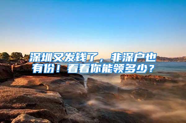 深圳又發(fā)錢了，非深戶也有份！看看你能領多少？