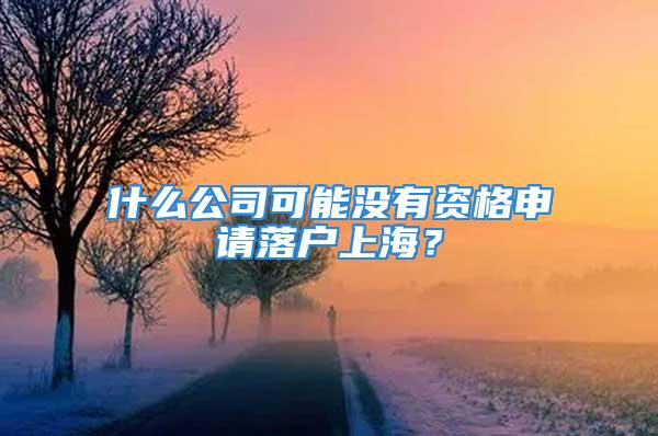 什么公司可能沒有資格申請(qǐng)落戶上海？