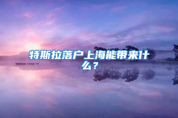 特斯拉落戶上海能帶來什么？