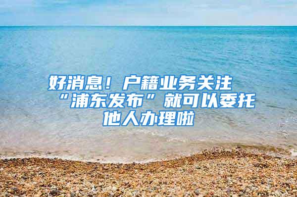 好消息！戶籍業(yè)務(wù)關(guān)注“浦東發(fā)布”就可以委托他人辦理啦