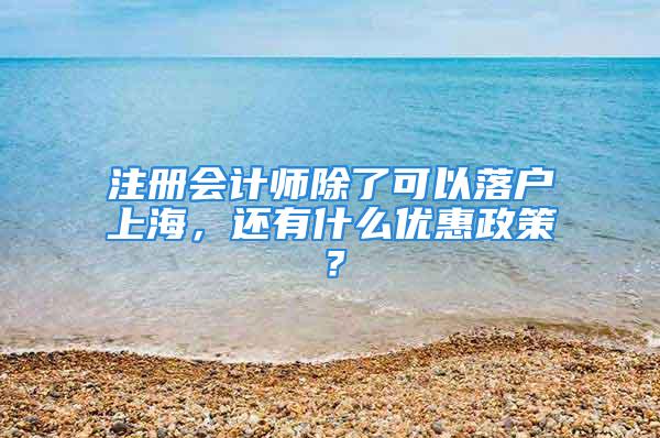 注冊(cè)會(huì)計(jì)師除了可以落戶(hù)上海，還有什么優(yōu)惠政策？