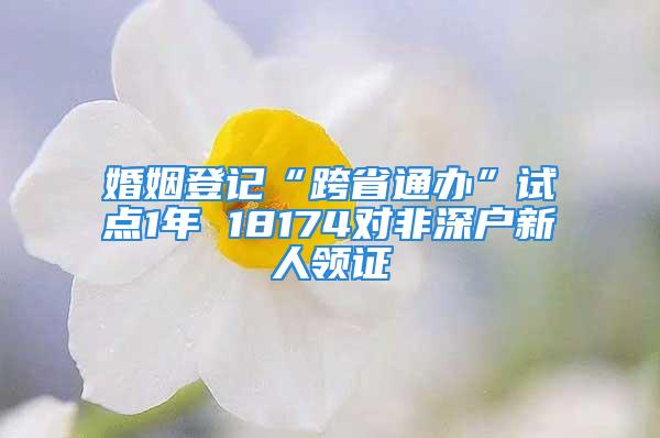 婚姻登記“跨省通辦”試點(diǎn)1年 18174對非深戶新人領(lǐng)證