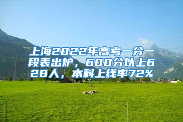 上海2022年高考一分一段表出爐，600分以上628人，本科上線率72%