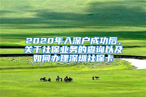 2020年入深戶成功后，關(guān)于社保業(yè)務的查詢以及如何辦理深圳社保卡