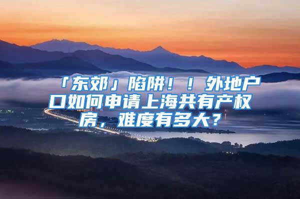 「東郊」陷阱??！外地戶口如何申請上海共有產權房，難度有多大？