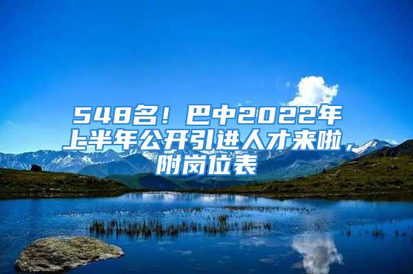 548名！巴中2022年上半年公開引進(jìn)人才來(lái)啦，附崗位表