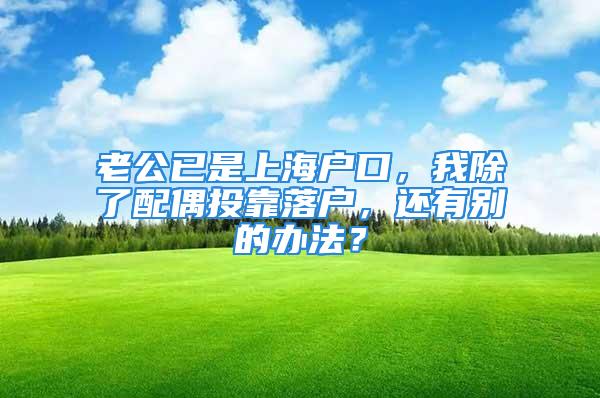 老公已是上海戶口，我除了配偶投靠落戶，還有別的辦法？