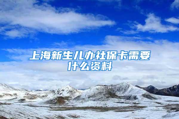 上海新生兒辦社?？ㄐ枰裁促Y料