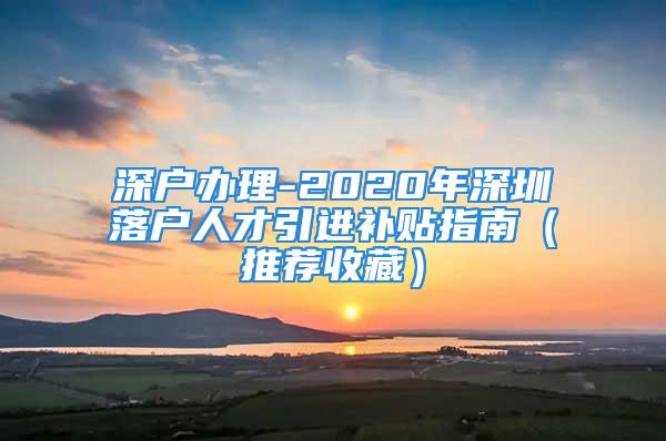 深戶(hù)辦理-2020年深圳落戶(hù)人才引進(jìn)補(bǔ)貼指南（推薦收藏）