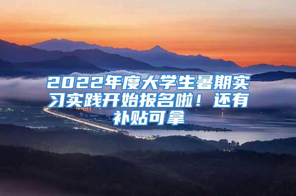 2022年度大學生暑期實習實踐開始報名啦！還有補貼可拿→