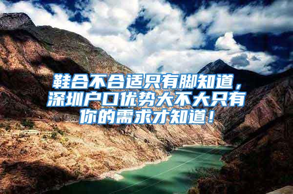 鞋合不合適只有腳知道，深圳戶口優(yōu)勢大不大只有你的需求才知道！