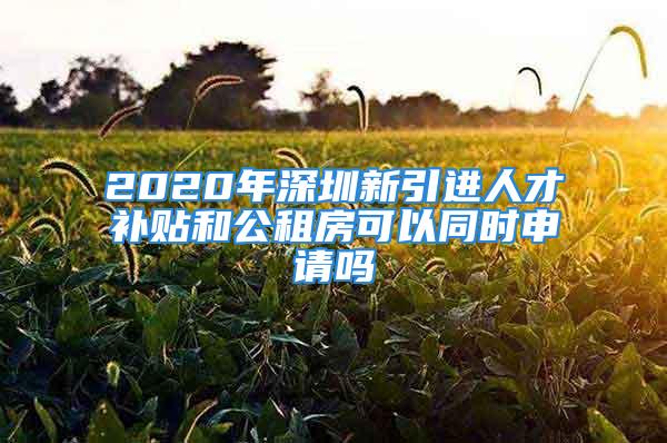 2020年深圳新引進(jìn)人才補(bǔ)貼和公租房可以同時(shí)申請(qǐng)嗎