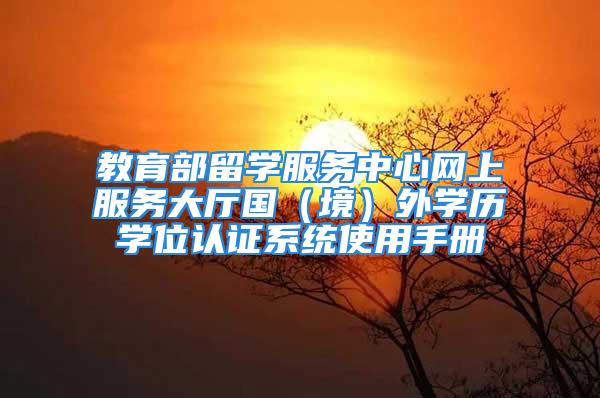 教育部留學(xué)服務(wù)中心網(wǎng)上服務(wù)大廳國（境）外學(xué)歷學(xué)位認證系統(tǒng)使用手冊