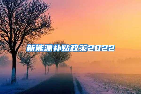 新能源補(bǔ)貼政策2022