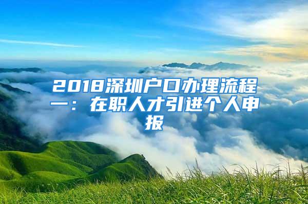 2018深圳戶口辦理流程一：在職人才引進(jìn)個(gè)人申報(bào)