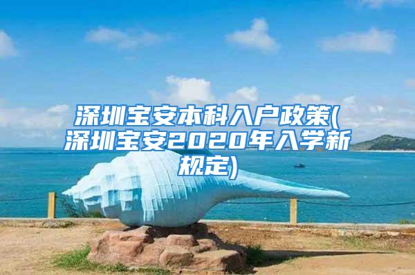 深圳寶安本科入戶政策(深圳寶安2020年入學(xué)新規(guī)定)