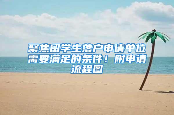 聚焦留學(xué)生落戶申請(qǐng)單位需要滿足的條件！附申請(qǐng)流程圖