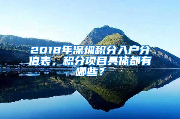 2018年深圳積分入戶分值表，積分項(xiàng)目具體都有哪些？