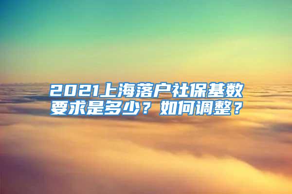 2021上海落戶社保基數(shù)要求是多少？如何調(diào)整？