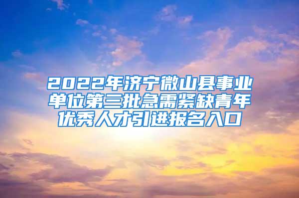 2022年濟寧微山縣事業(yè)單位第三批急需緊缺青年優(yōu)秀人才引進報名入口