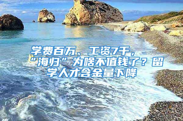 學(xué)費(fèi)百萬、工資7千，“海歸”為啥不值錢了？留學(xué)人才含金量下降