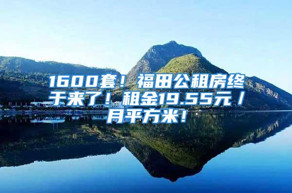 1600套！福田公租房終于來了！租金19.55元／月平方米！