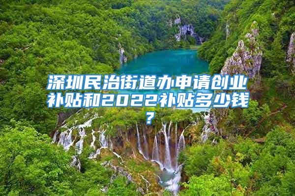 深圳民治街道辦申請創(chuàng)業(yè)補貼和2022補貼多少錢？