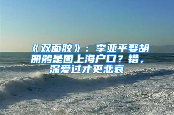 《雙面膠》：李亞平娶胡麗鵑是圖上海戶(hù)口？錯(cuò)，深?lèi)?ài)過(guò)才更悲哀