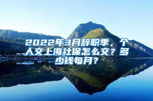 2022年3月辭職季，個人交上海社保怎么交？多少錢每月？