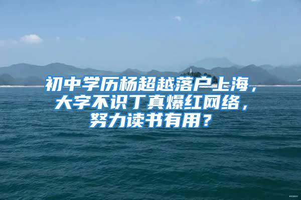 初中學(xué)歷楊超越落戶上海，大字不識丁真爆紅網(wǎng)絡(luò)，努力讀書有用？