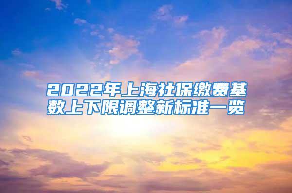 2022年上海社保繳費基數(shù)上下限調(diào)整新標(biāo)準(zhǔn)一覽