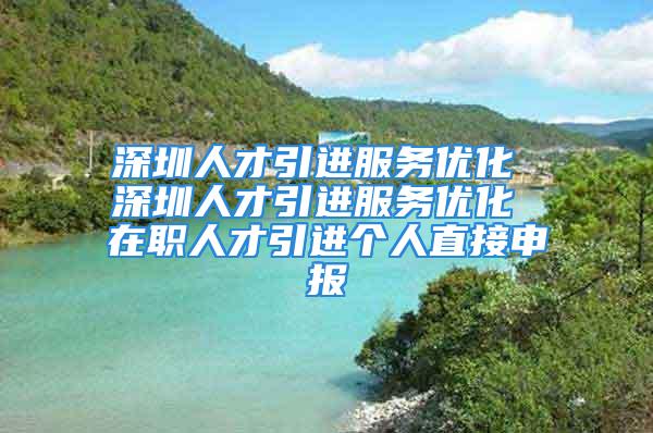 深圳人才引進(jìn)服務(wù)優(yōu)化 深圳人才引進(jìn)服務(wù)優(yōu)化 在職人才引進(jìn)個(gè)人直接申報(bào)