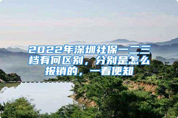 2022年深圳社保一二三檔有何區(qū)別，分別是怎么報銷的，一看便知