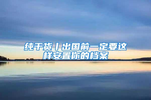 純干貨丨出國(guó)前一定要這樣安置你的檔案